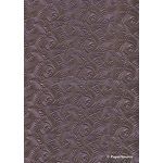 Embossed Wave Aubergine Pearlescent A4 handmade, recycled paper