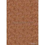 Embossed Wave Copper Pearlescent A4 handmade, recycled paper
