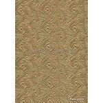 Embossed Wave Gold Pearlescent A4 handmade, recycled paper