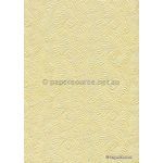 Embossed Wave Lemon Yellow Pearlescent A4 handmade, recycled paper