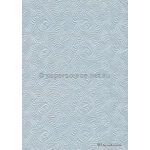 Embossed Wave Pastel Blue Pearlescent A4 handmade, recycled paper