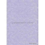Embossed Wave Pastel Lilac Pearlescent A4 handmade, recycled paper