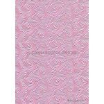 Embossed Wave Pastel Pink Pearlescent A4 handmade, recycled paper