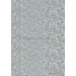 Embossed Wave Silver 1-sided Pearlescent A4 handmade, recycled paper