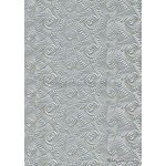 Embossed Wave Silver 1-sided Pearlescent A4 handmade, recycled paper