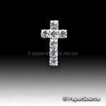 Diamante Cross T-021 with single row of crystal clear diamantes and flat on back. Perfect for Baptisms, Communions and other religious events.