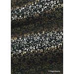 Flat Foil Aster Black Cotton with Gold foiled design, handmade recycled paper | PaperSource