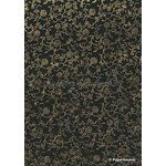 Flat Foil Aster Black Cotton with Gold foiled design, handmade recycled paper | PaperSource