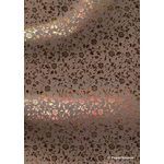 Flat Foil Aster Chocolate Brown Cotton with Gunmetal foiled design, handmade recycled paper | PaperSource