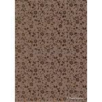 Flat Foil Aster Chocolate Brown Cotton with Gunmetal foiled design, handmade recycled paper | PaperSource