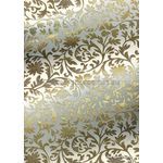 Foil Gold on White Brocade