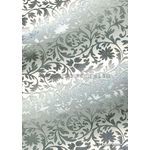 Foil Silver on White Brocade