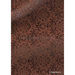 Flat Foil Crest | Black Foil on Red Brown Matte Cotton A4 handmade recycled paper | PaperSource
