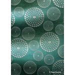 Flat Foil Crop Circle Forest Green Pearlescent Cotton with Silver foil, handmade recycled paper | PaperSource