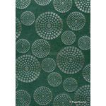 Flat Foil Crop Circle Forest Green Pearlescent Cotton with Silver foil, handmade recycled paper | PaperSource