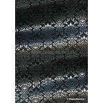 Flat Foil | Insignia Black Cotton with Silver foiled design, handmade recycled A4 paper - curled | PaperSource