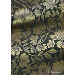 Flat Foil Magnolia | Black Cotton with Gold foiled floral design on handmade. recycled A4 paper-curled | PaperSource