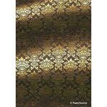 Flat Foil | Insignia Bronze Metallic Pearlescent Cotton with Gold foiled design, handmade recycled A4 paper - curled | PaperSource