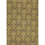 Flat Foil | Insignia Bronze Metallic Pearlescent Cotton with Matte Gold foiled design, handmade recycled A4 paper | PaperSource