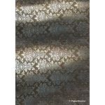 Flat Foil Insignia Bronze Metallic with Silver foiled design, handmade recycled paper-curled | PaperSource