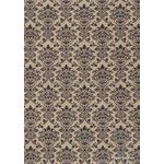 Flat Foil | Insignia Mink Beige Metallic Pearlescent with Black foiled design, handmade, recycled cotton A4 paper | PaperSource