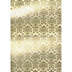 Flat Foil | Insignia Opal Cream Metallic Pearlescent with Gold foiled design, handmade, recycled cotton A4 paper - curled | PaperSource