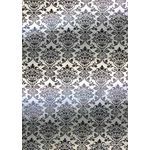 Flat Foil | Insignia Quartz Pearl Metallic Pearlescent Cotton with Black foiled design, handmade, recycled A4 paper - curled | PaperSource