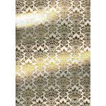 Flat Foil | Insignia Quartz Pearl Metallic Pearlescent Cotton with Gold foiled design, handmade, recycled A4 paper - curled | PaperSource