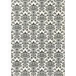 Flat Foil | Insignia with Silver foiled Damask pattern on Quartz White Pearl on handmade, recycled A4 paper | PaperSource