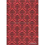Flat Foil | Insignia Red Matte Cotton with Black foiled design, handmade, recycled A4 paper | PaperSource