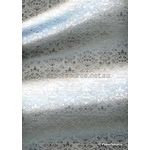 Flat Foil | Insignia Silver Metallic Pearlescent Cotton with Silver foiled design, handmade, recycled A4 paper - curled | PaperSource