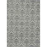 Flat Foil | Insignia Silver Metallic Pearlescent Cotton with Silver foiled design, handmade, recycled A4 paper | PaperSource