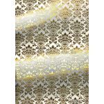 Flat Foil | Insignia White Matte Cotton with Gold foiled design, handmade, recycled A4 paper - curled | PaperSource