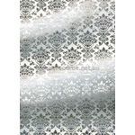 Flat Foil | Insignia White Matte Cotton with Silver foiled design, handmade, recycled A4 paper - curled | PaperSource