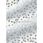 Flat Foil Ivy White Cotton with Silver foil, handmade recycled paper | PaperSource