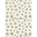 Flat Foil Snowflake | White Chiffon with Gold foiled Winter or Christmas pattern, A4 | PaperSource