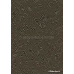Embossed Sunflower Chocolate Brown Matte A4 handmade recycled paper