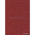 Embossed Sunflower Deep Red Matte A4 handmade, recycled paper | PaperSource