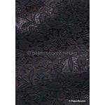 Embossed Foil Black Foil on Black Matte Cotton A4 handmade recycled paper curled