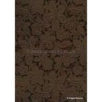 Embossed Foil Coffee Foil on Chocolate Brown Matte Cotton A4 handmade recycled paper