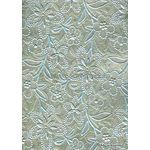 Embossed Foil Silver Foil on Pastell Blue Pearlescent Cotton A4 handmade recycled paper
