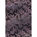 Embossed Foil Black Foil on Baby Pink Matte Cotton A4 handmade recycled paper curled