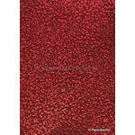 Embossed Foil Pebble Red Foil on Red Matte Cotton A4 handmade recycled paper