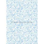 Patterned | Butterflies Designer paper Baby Blue print on Stardream Crystal Pearlescent White, 120gsm paper | PaperSource