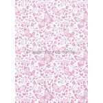Patterned | Butterflies Designer paper Baby Pink print on Stardream Crystal Pearlescent White, 120gsm paper | PaperSource