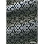 Patterned | Enchantment Designer paper Silver print on Black Matte, 120gsm | PaperSource