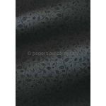 Patterned | Floral Flourish Designer paper Black print on Stardream Onyx Pearlescent, 120gsm paper | PaperSource