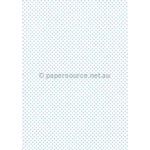 Patterned | Polka Dots Designer paper Baby Blue print on Stardream Crystal Pearlescent, 120gsm paper | PaperSource