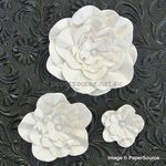 Flower - Ruffle White Large Handmade, Pearlescent Flower Embellishment | PaperSource