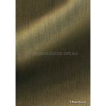 Brushed Gold on Black Embossed Metallic 120gsm Paper with black on reverse. Close up view. | PaperSource